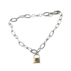 Spirit Halloween Punk Padlock Chain Necklace