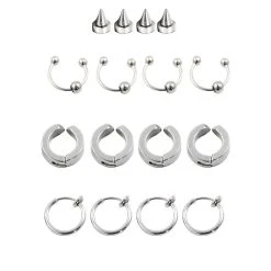 Spirit Halloween 16 Piece Clip On Punk Jewelry Set