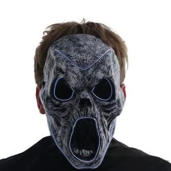 Spirit Halloween Light-Up EL Wire Wailing Spirit Half Mask