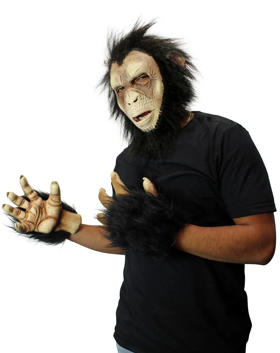 Spirit Halloween Chimp Half Mask with Hands 2 Spirit Halloween Chimp Half Mask with Hands - Image 2