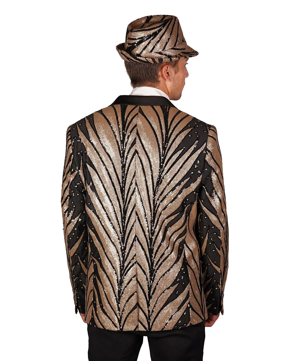 Spirit Halloween Adult '20s Gold and Black Jacket 2 Spirit Halloween Adult '20s Gold and Black Jacket - Image 2