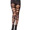 Spirit Halloween Black Punk Tattered Tights
