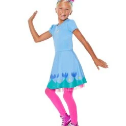 Spirit Halloween Kids Queen Poppy Dress Costume - Trolls -Cheap Trick Or Treat Hub Store 01497049 c