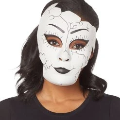 Spirit Halloween Broken Doll Half Mask