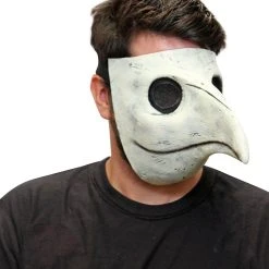 Spirit Halloween Gray and White Plague Doctor Half Mask -Cheap Trick Or Treat Hub Store 01501865 c