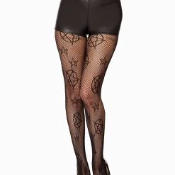 Spirit Halloween Witch Pentagram Fishnet Tights