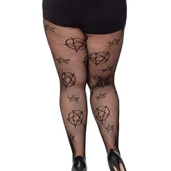 Spirit Halloween Witch Pentagram Fishnet Tights -Cheap Trick Or Treat Hub Store 01502681 b