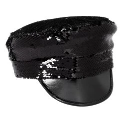 Spirit Halloween Black and Silver Reversible Sequin Hat