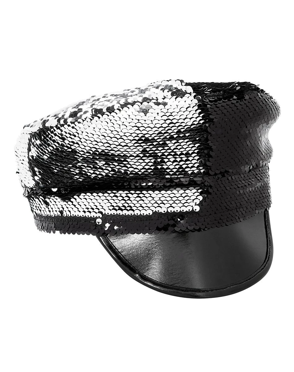 Spirit Halloween Black and Silver Reversible Sequin Hat 2 Spirit Halloween Black and Silver Reversible Sequin Hat - Image 2