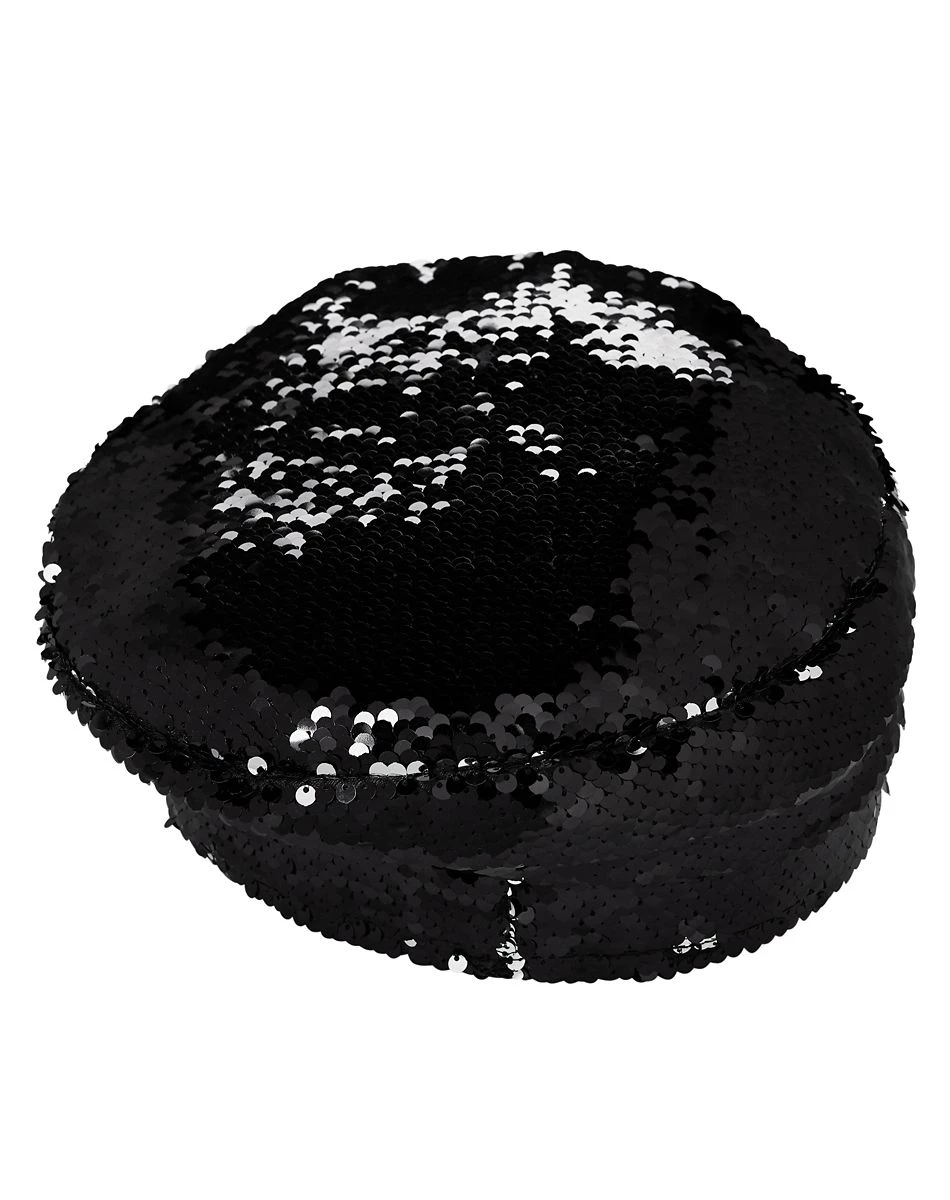 Spirit Halloween Black and Silver Reversible Sequin Hat 4 Spirit Halloween Black and Silver Reversible Sequin Hat - Image 4