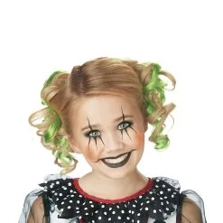Spirit Halloween Green Curly Clips Hair Extensions