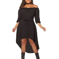 Spirit Halloween Adult Black Peasant Plus Size Dress