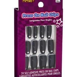 Spirit Halloween '80s Black Press On Nails -Cheap Trick Or Treat Hub Store 01504679 c