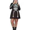 Spirit Halloween Adult Skeleton Hooded Plus Size Dress