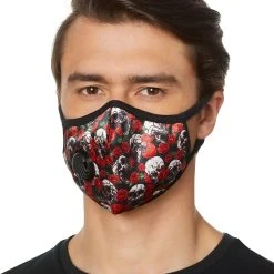 Spirit Halloween Skull and Roses Face Mask