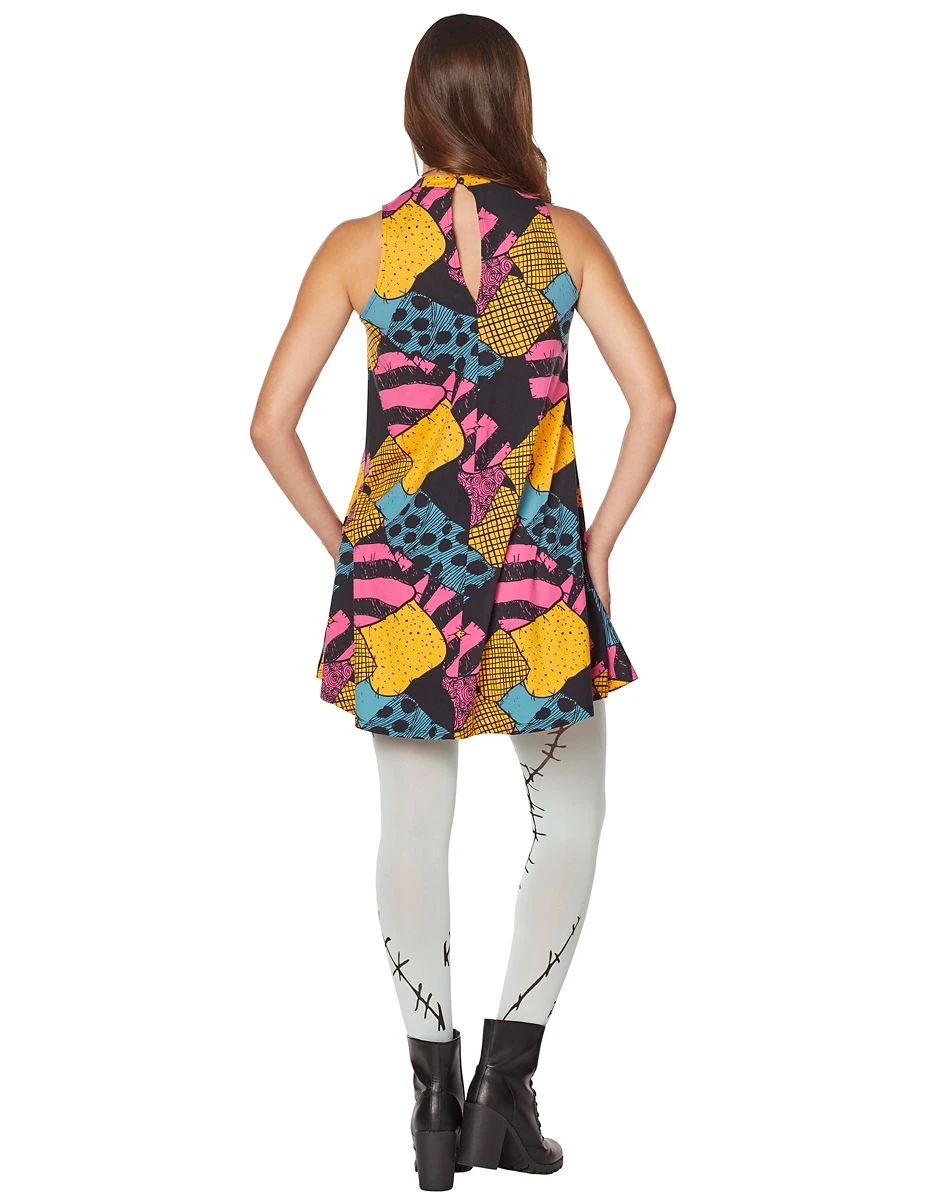 Spirit Halloween Adult Colorful Patchwork Sally Dress - The Nightmare Before Christmas 2 Spirit Halloween Adult Colorful Patchwork Sally Dress - The Nightmare Before Christmas - Image 2