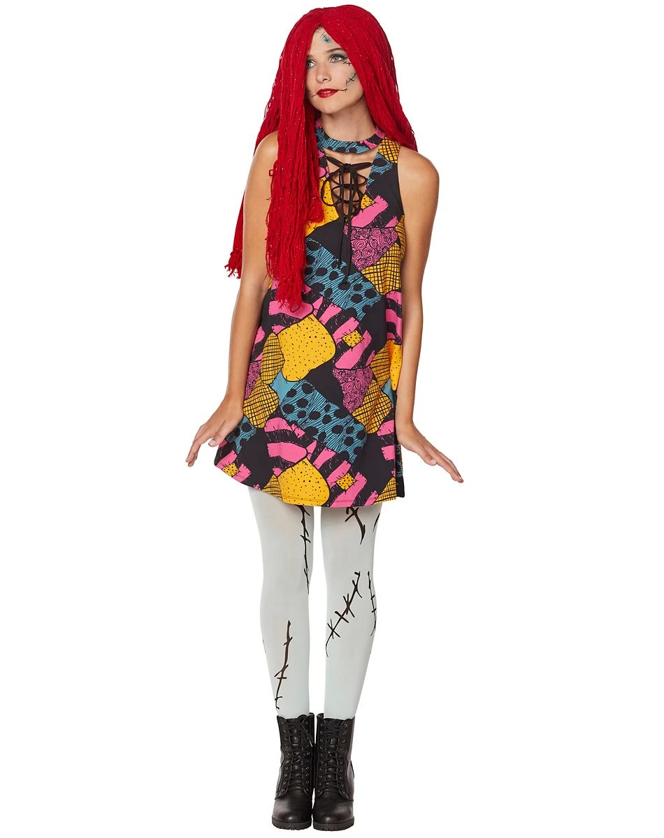 Spirit Halloween Adult Colorful Patchwork Sally Dress - The Nightmare Before Christmas 3 Spirit Halloween Adult Colorful Patchwork Sally Dress - The Nightmare Before Christmas - Image 3
