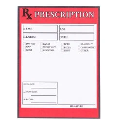 Spirit Halloween Rx Prescription Notepad