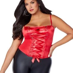 Spirit Halloween Red Lace-Up Plus Size Corset
