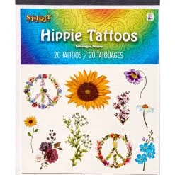 Spirit Halloween Hippie Temporary Tattoos -Cheap Trick Or Treat Hub Store 01514884 d