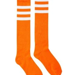 Spirit Halloween Orange and White Knee High Socks