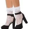 Spirit Halloween White Lace Ruffle Socks