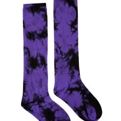 Spirit Halloween Black and Purple Acid Wash Socks