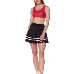 Spirit Halloween Red Faux Leather Sports Bra -Cheap Trick Or Treat Hub Store 01522101 d