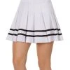 Spirit Halloween White Striped Pleated Cheerleader Skirt