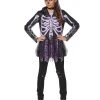Spirit Halloween Kids Purple Punk Gothic Skeleton Jacket