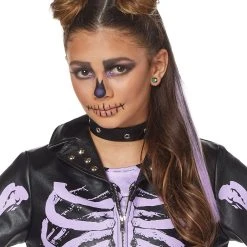 Spirit Halloween Kids Purple Punk Gothic Skeleton Jacket -Cheap Trick Or Treat Hub Store 01524008 c