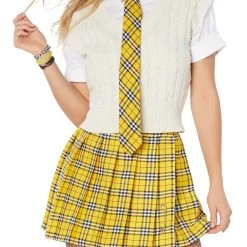Spirit Halloween Adult Yellow Plaid Skirt -Cheap Trick Or Treat Hub Store 01524511 c