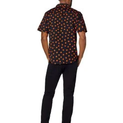 Spirit Halloween Pumpkin Print Button Down Shirt -Cheap Trick Or Treat Hub Store 01526292 b