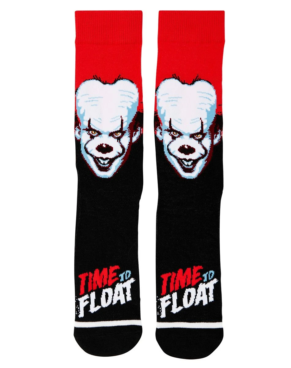 Spirit Halloween Pennywise Time to Float Crew Socks - It Chapter Two 1 Spirit Halloween Pennywise Time to Float Crew Socks - It Chapter Two