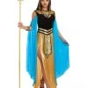Spirit Halloween Adult Blue and Gold Cleopatra Costume