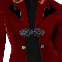 Spirit Halloween Adult Burgundy Vampire Jacket -Cheap Trick Or Treat Hub Store 01533140 c