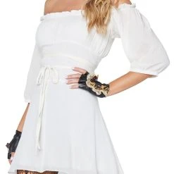 Spirit Halloween Adult Ivory Peasant Dress -Cheap Trick Or Treat Hub Store 01546118 c