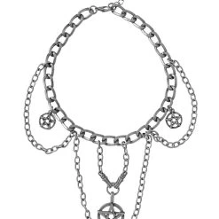 Spirit Halloween Pentagram Chain Choker Necklace