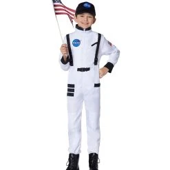 Spirit Halloween Kids White Astronaut Jumpsuit Costume - NASA