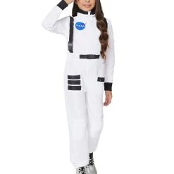 Spirit Halloween Kids White NASA Jumpsuit Costume