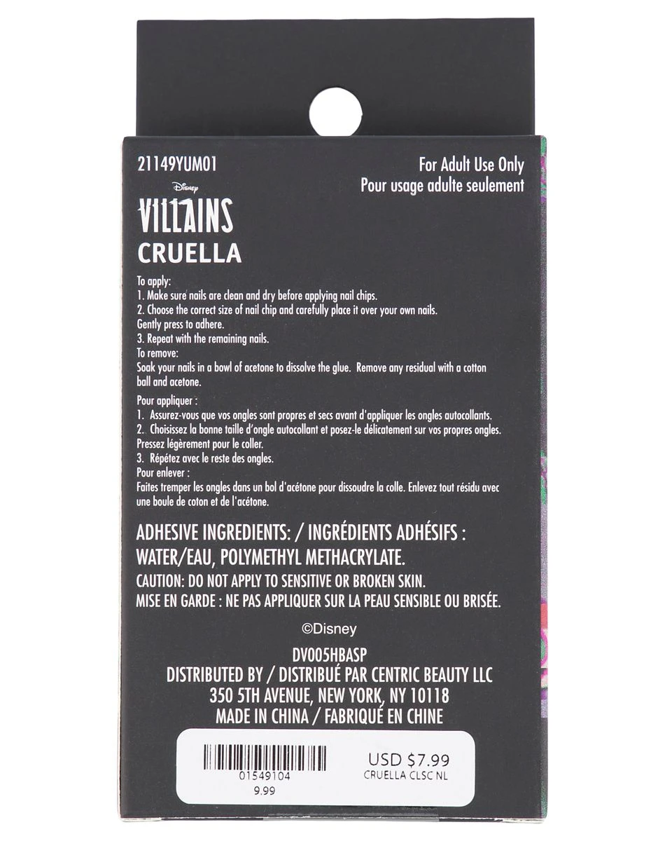 Spirit Halloween Classic Cruella Press On Nails - Disney Cruella 3 Spirit Halloween Classic Cruella Press On Nails - Disney Cruella - Image 3