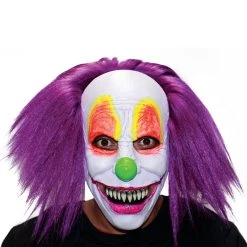 Spirit Halloween Purple Hair Clown Full Mask