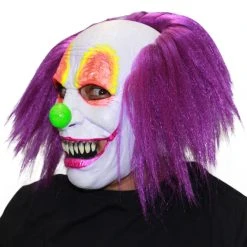 Spirit Halloween Purple Hair Clown Full Mask -Cheap Trick Or Treat Hub Store 01550540 d