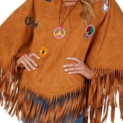 Spirit Halloween Adult Free Spirit Poncho Hippie Costume -Cheap Trick Or Treat Hub Store 01550698 c