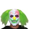 Spirit Halloween Neon Green Hair Clown Full Mask