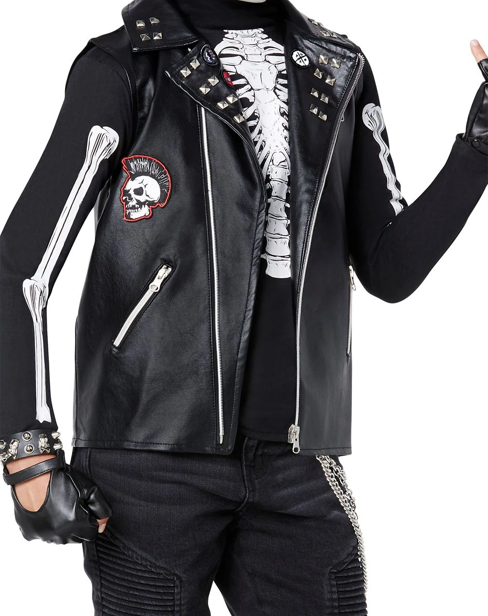 Spirit Halloween Kids Dark Rebel Punk Skeleton Costume 3 Spirit Halloween Kids Dark Rebel Punk Skeleton Costume - Image 3