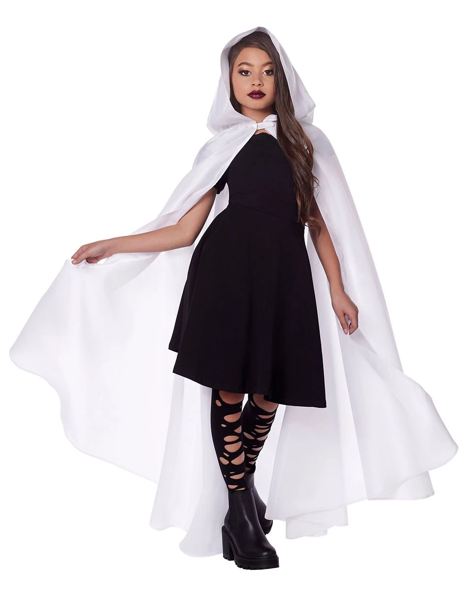 Spirit Halloween Kids White Hooded Cape 1 Spirit Halloween Kids White Hooded Cape