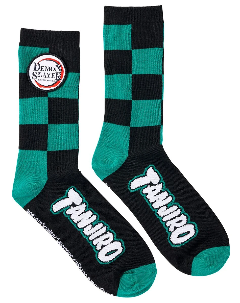 Spirit Halloween Tanjiro Kamado Crew Socks - Demon Slayer 1 Spirit Halloween Tanjiro Kamado Crew Socks - Demon Slayer