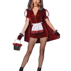 Spirit Halloween Adult Runaway Red Riding Hood Romper Costume