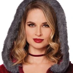 Spirit Halloween Adult Runaway Red Riding Hood Romper Costume -Cheap Trick Or Treat Hub Store 01561307 c